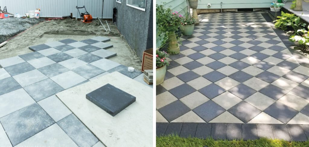 Checkerboard Paver Patio DIY